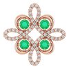 14K Rose Emerald and .17 CTW Diamond Clover Pendant Ref 14131429